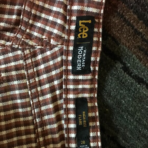 Lee Vintage Modern Plaid Bellbottoms 28 - Picture 3 of 3
